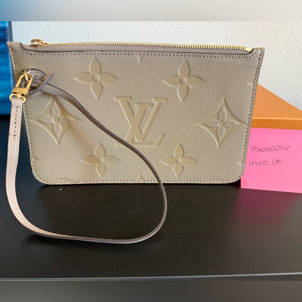 Louis Vuitton Turtledove Monogram Empriente Neverfull MM Pouch (NEW)